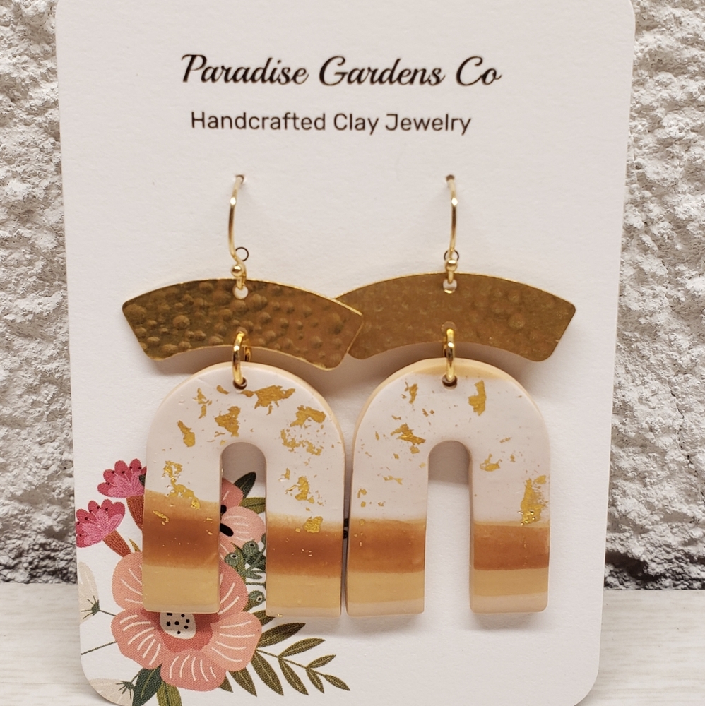 Neutral Arch Clay Earrings